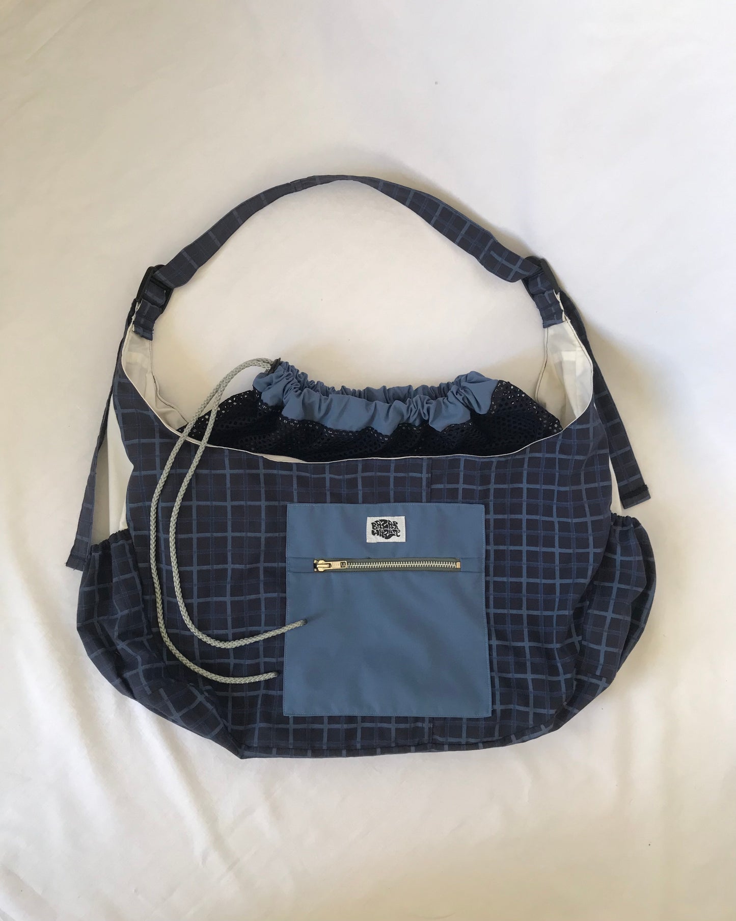 Crossbody Bag à carreaux bleu marine