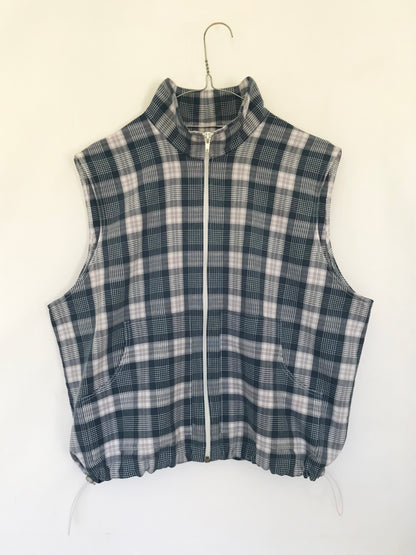 Chemise sans manche à carreaux Bleu clair