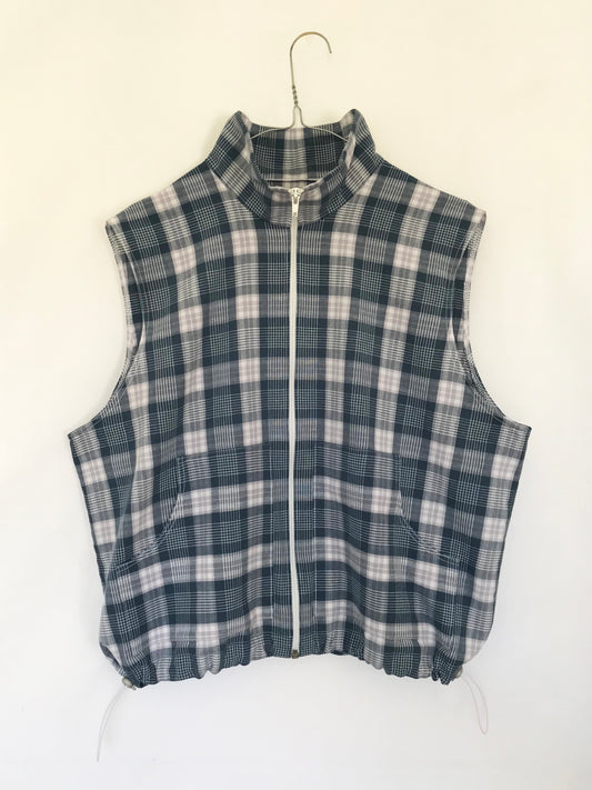 Chemise sans manche à carreaux Bleu clair