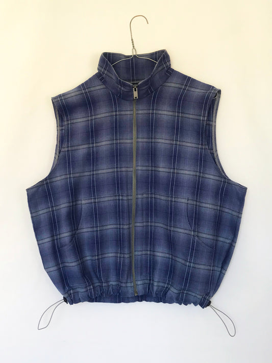 Chemise sans manche à carreaux Bleu foncé