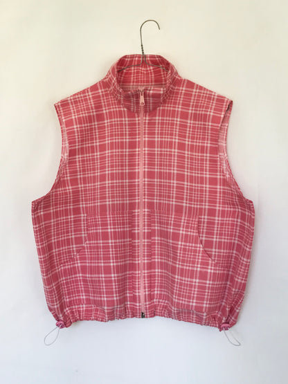 Chemise sans manche à carreaux Roses