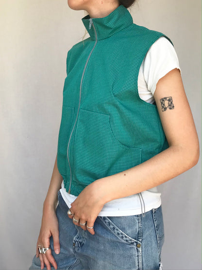 Chemise sans manche à carreaux Verts