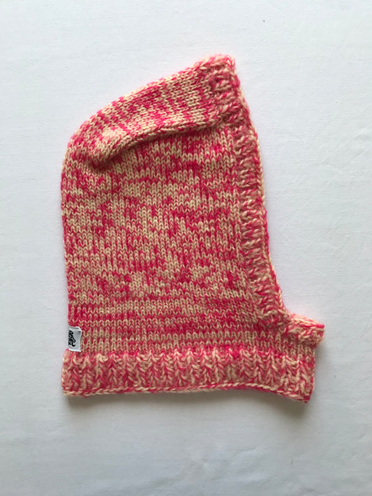 Cagoule vanille et rose bonbon