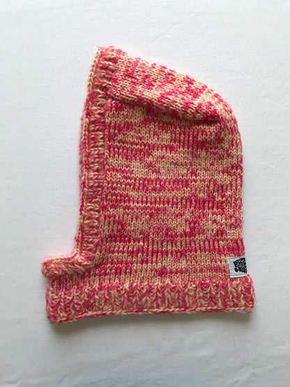 Cagoule vanille et rose bonbon