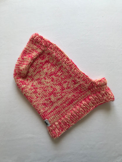 Cagoule vanille et rose bonbon