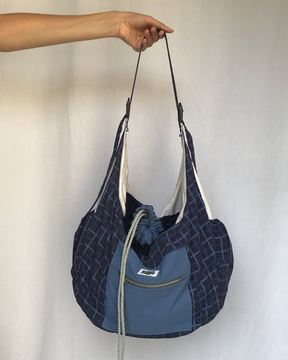 Crossbody Bag à carreaux bleu marine