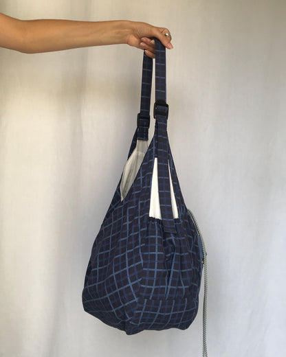 Crossbody Bag à carreaux bleu marine